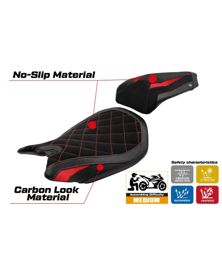 Housse de selle compatible - Ducati Panigale 959 2016-2018 - mod Noci Velvet Special Edition