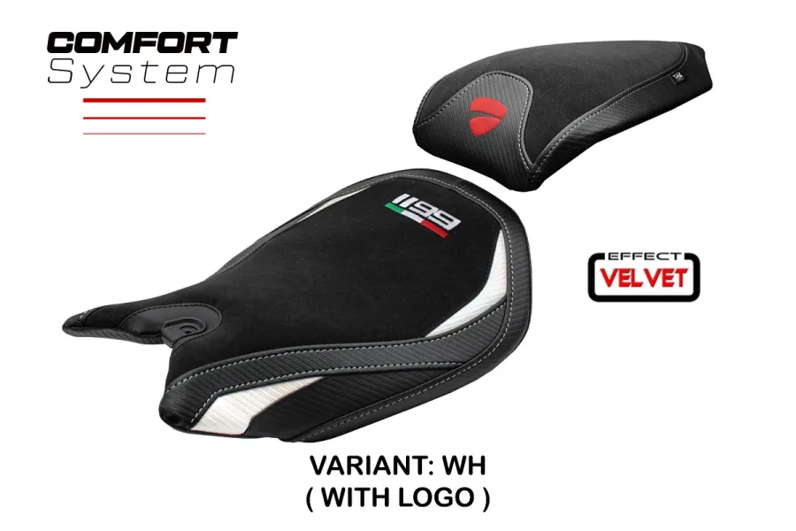 Housse de selle compatible - Ducati Panigale 1199 2011-2015 - mod Pesaro Velvet Comfort System