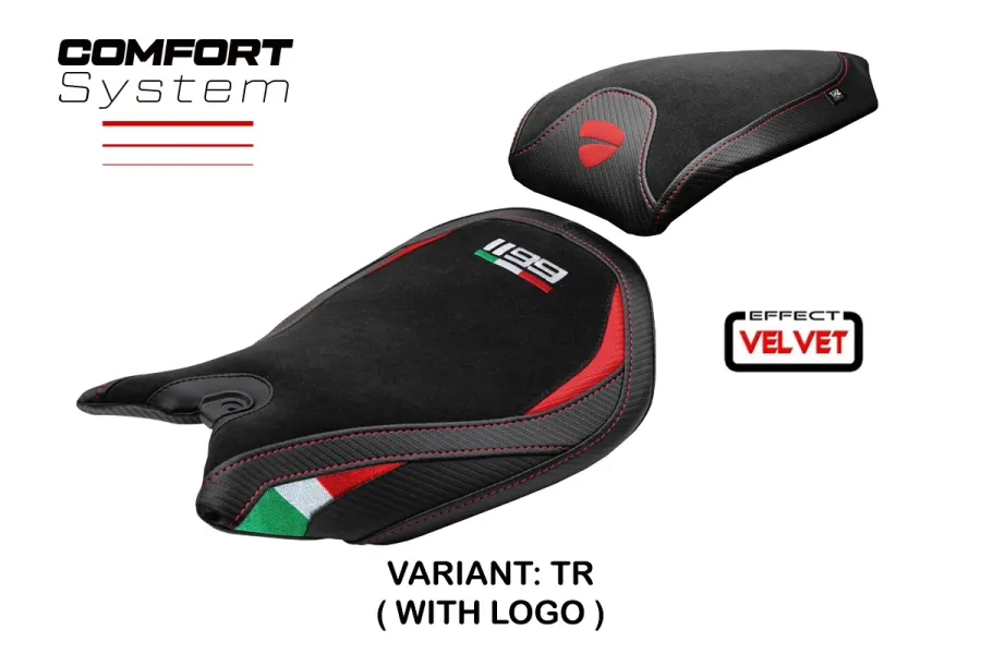 Rivestimento sella compatibile - Ducati Panigale 1199 2011-2015 - mod Pesaro Velvet Comfort System