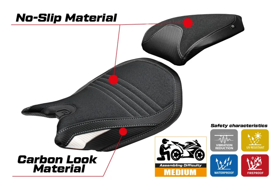 Funda de asiento compatible - Ducati Panigale 1199 2011-2015 - mod Pesaro Ultragrip