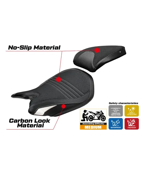 Funda de asiento compatible - Ducati Panigale 1199 2011-2015 - mod Pesaro Ultragrip