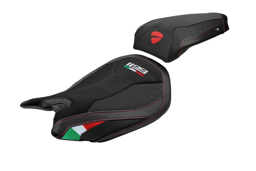 Funda de asiento compatible - Ducati Panigale 1199 2011-2015 - mod Pesaro Velvet Ultragrip