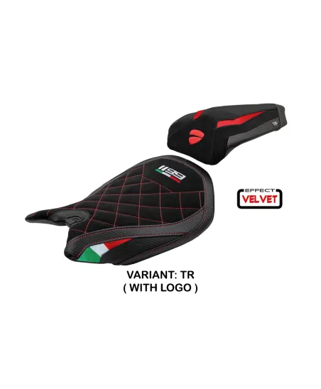Housse de selle compatible - Ducati Panigale 1199 2011-2015 - mod Pesaro Velvet Special Edition