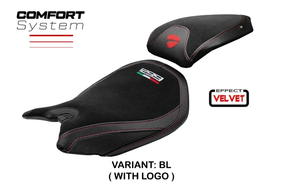 Rivestimento sella compatibile - Ducati Panigale 1299 2015-2018 - mod Dervio Velvet Comfort System