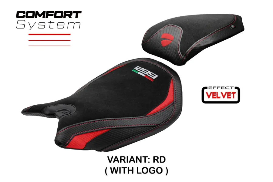 Rivestimento sella compatibile - Ducati Panigale 1299 2015-2018 - mod Dervio Velvet Comfort System