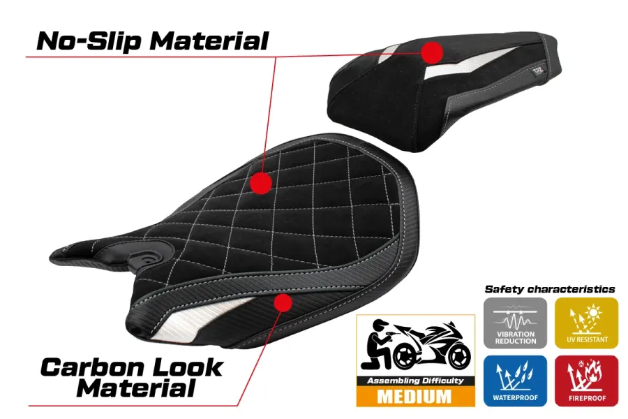 Seat cover compatible - Ducati Panigale 1299 2015-2018 - mod Dervio Velvet Special Edition