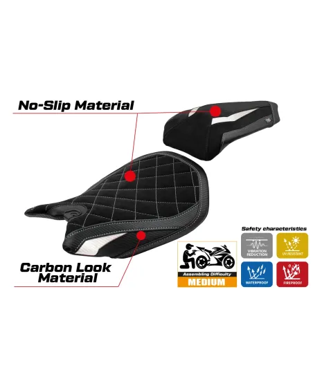 Seat cover compatible - Ducati Panigale 1299 2015-2018 - mod Dervio Velvet Special Edition