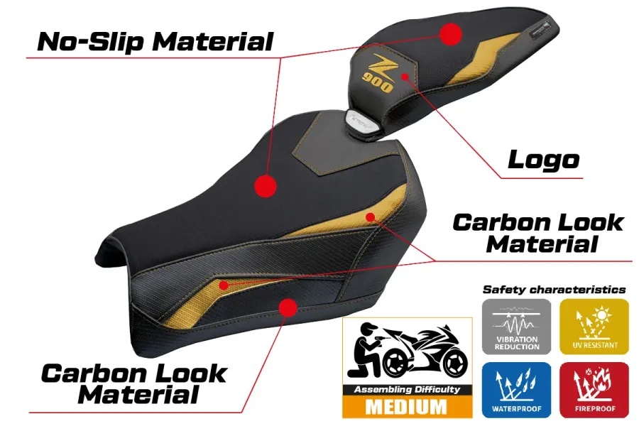 Funda de asiento compatible - Kawasaki Z 900 2025-2026 - mod Uchiko