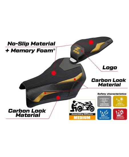 Seat cover compatible - Kawasaki Z 900 2025-2026 - mod Uchiko Comfort System
