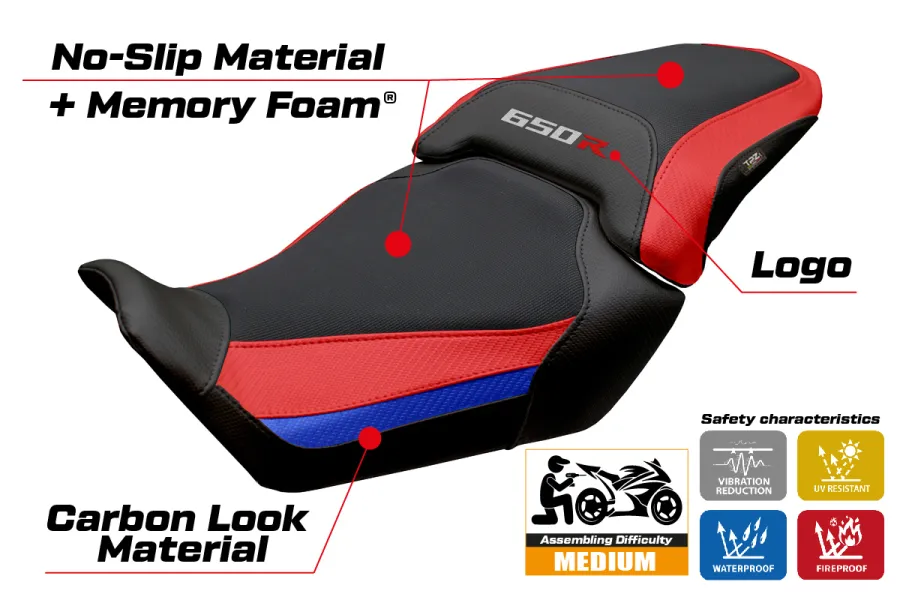 Housse de selle compatible - Honda CBR 650 R 2024 - 2025 - mod Mali Comfort System