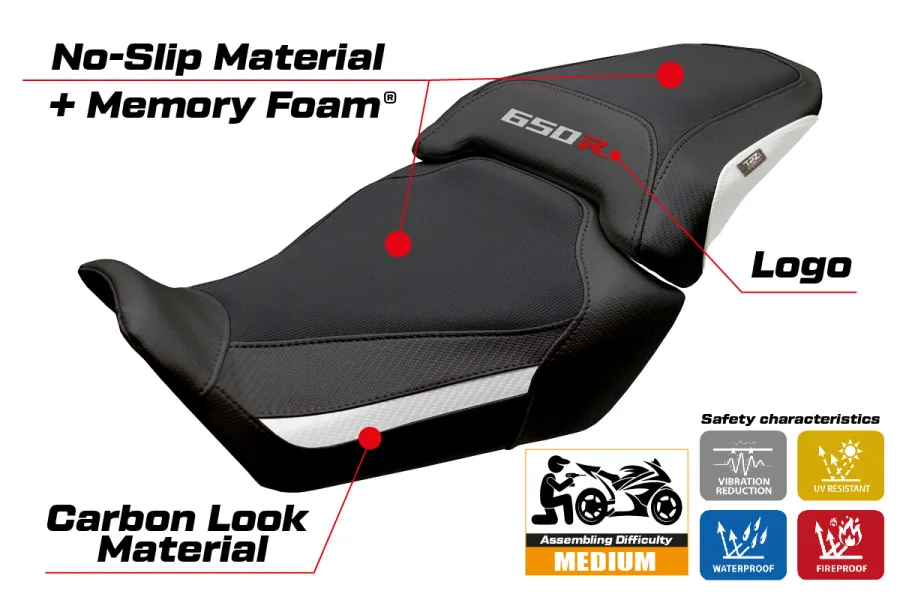 Funda de asiento compatible - Honda CBR 650 R 2024 - 2025 - mod Mali Comfort System