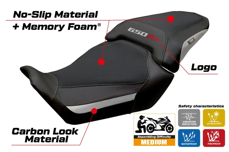 Housse de selle compatible - Honda CB 650 R 2024-2026 - mod Kawai Comfort System