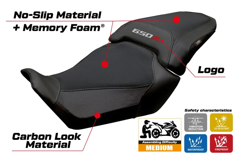 Seat cover compatible - Honda CB 650 R 2024-2026 - mod Kawai Comfort System