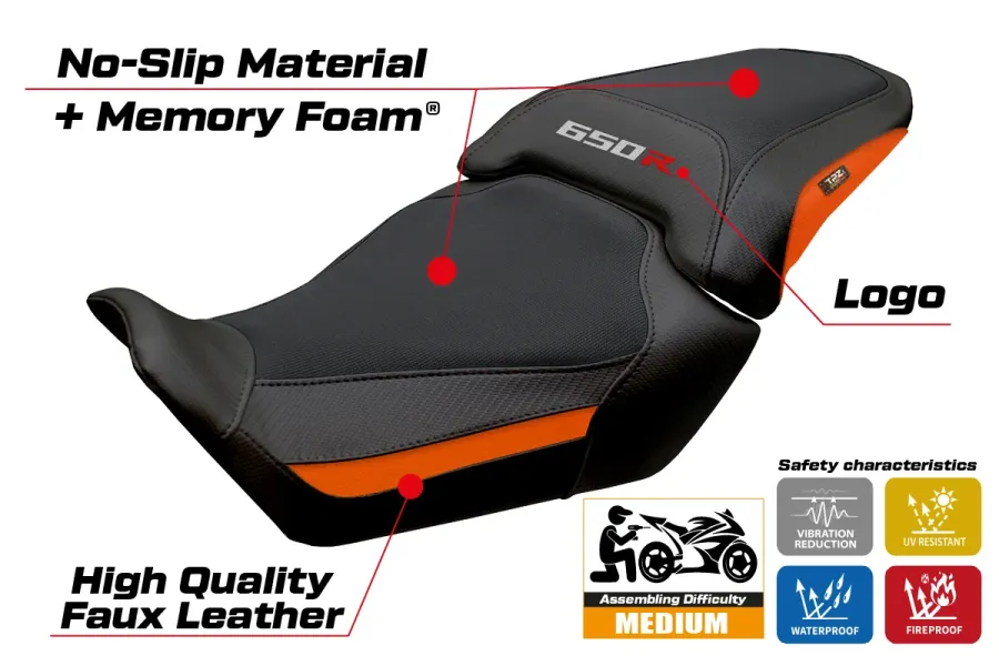 Housse de selle compatible - Honda CB 650 R 2024-2026 - mod Kawai Comfort System