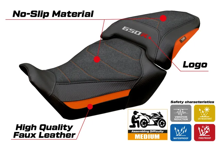 Funda de asiento compatible - Honda CB 650 R 2024-2026 - mod Kawai Ultragrip
