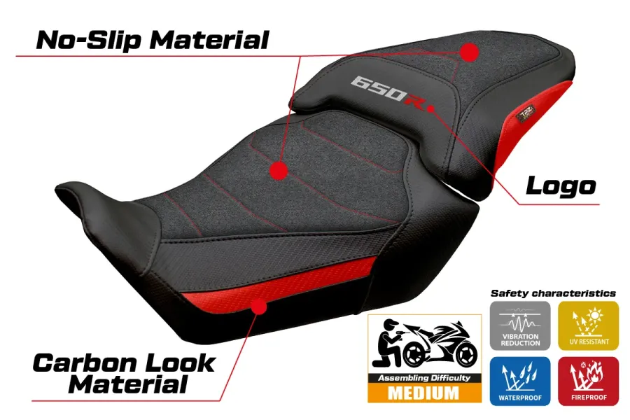 Seat cover compatible - Honda CB 650 R 2024-2026 - mod Kawai Ultragrip