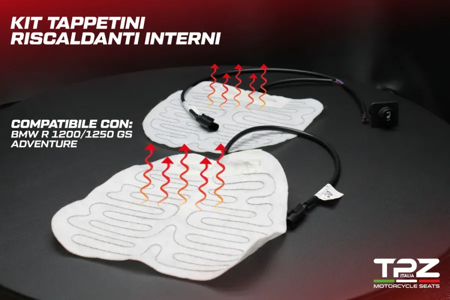 Kit Tappetini Riscaldanti per Sella Moto – Compatibile BMW GS