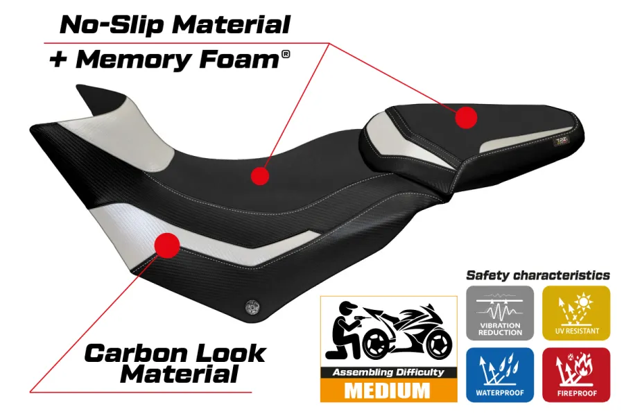 Rivestimento sella compatibile Ducati Multistrada 950 (17-21) modello Praga 1 comfort system
