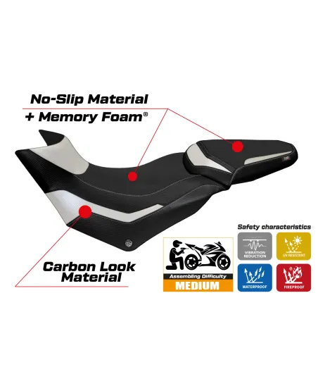 Sitzbezug kompatibel Ducati Multistrada 950 (17-21) Modell Praga 1 comfort system