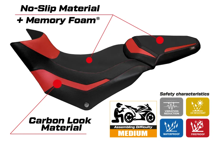 Rivestimento sella compatibile Ducati Multistrada 950 (17-21) modello Praga 1 comfort system