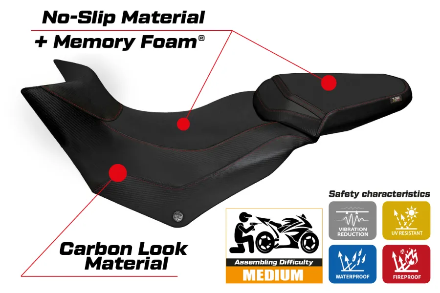 Rivestimento sella compatibile Ducati Multistrada 950 (17-21) modello Praga 1 comfort system
