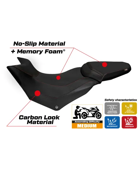 Sitzbezug kompatibel Ducati Multistrada 950 (17-21) Modell Praga 1 comfort system
