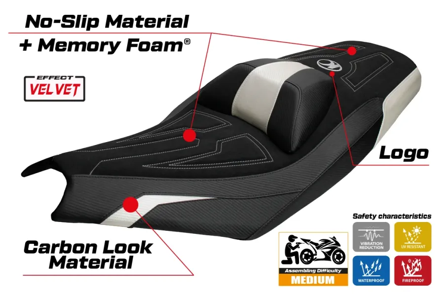 Funda de asiento compatible - Kymco AK 550 Premium 2023-2026 - mod Datong Comfort System