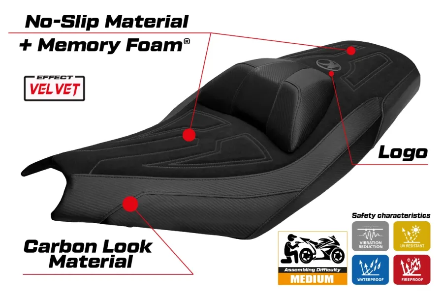 Rivestimento sella compatibile - Kymco AK 550 Premium 2023-2026 - mod Datong Comfort System