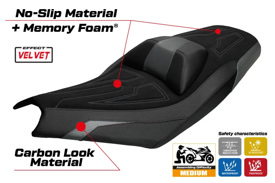 Sitzbezug kompatibel - Kymco AK 550 Premium 2023-2026 - mod Datong Comfort System
