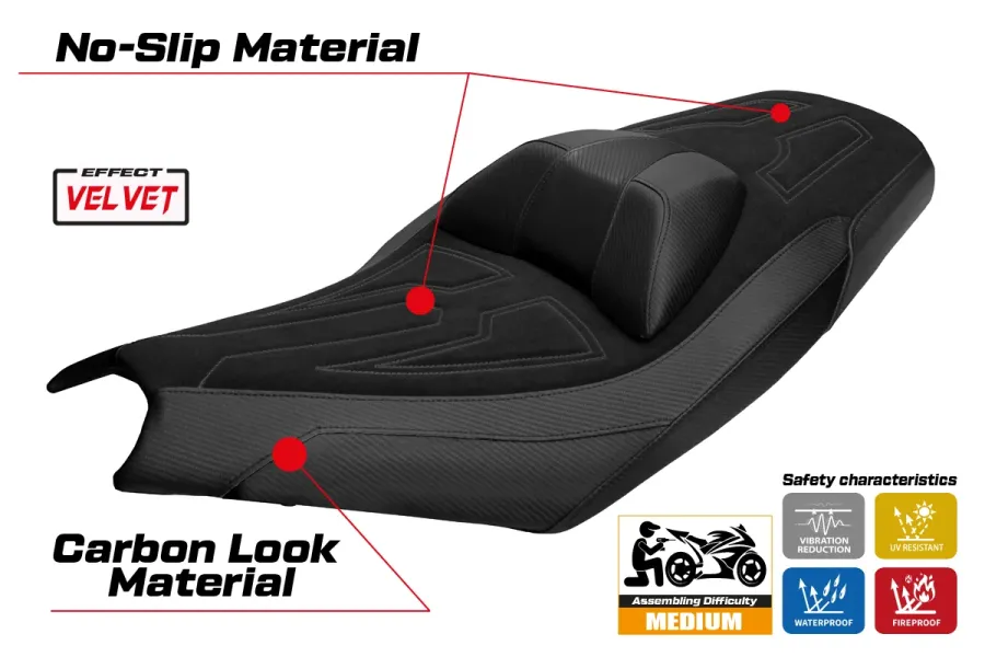 Housse de selle compatible - Kymco AK 575 Premium 2025-2026 - mod Sanwan