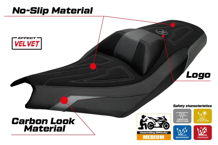 Housse de selle compatible - Kymco AK 575 Premium 2025-2026 - mod Sanwan