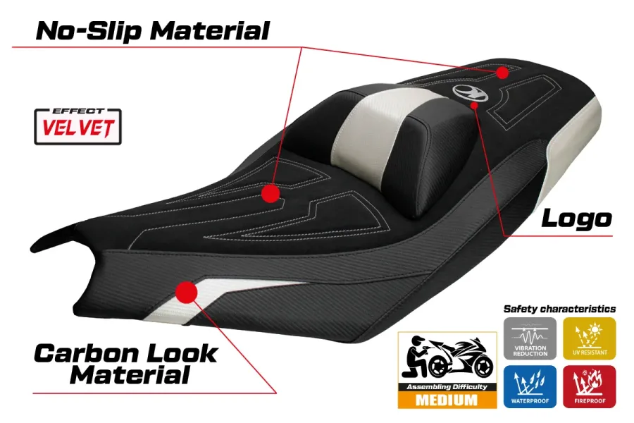 Rivestimento sella compatibile - Kymco AK 575 Premium 2025-2026 - mod Sanwan