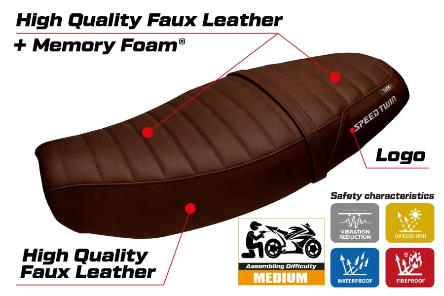 Funda de asiento compatible - Triumph Speed Twin 1200 2019-2026 - mod Bomlo Comfort System