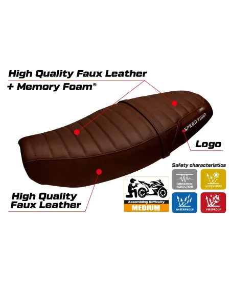 Housse de selle compatible - Triumph Speed Twin 1200 2019-2026 - mod Bomlo Comfort System