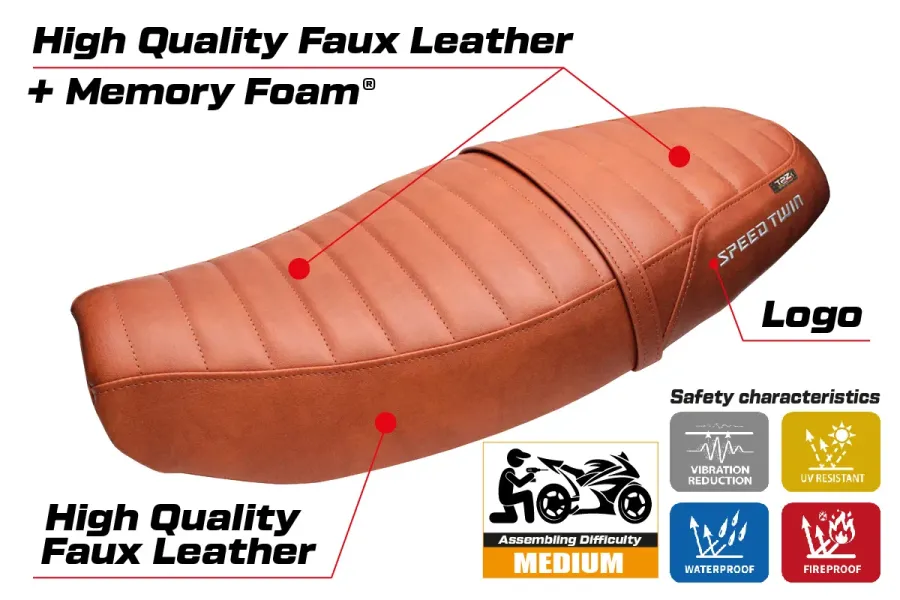 Funda de asiento compatible - Triumph Speed Twin 1200 2019-2026 - mod Bomlo Comfort System