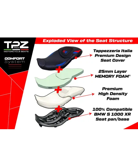 Complete seat compatible - BMW S 1000 XR 2020-2023 - mod Rottweil Comfort System
