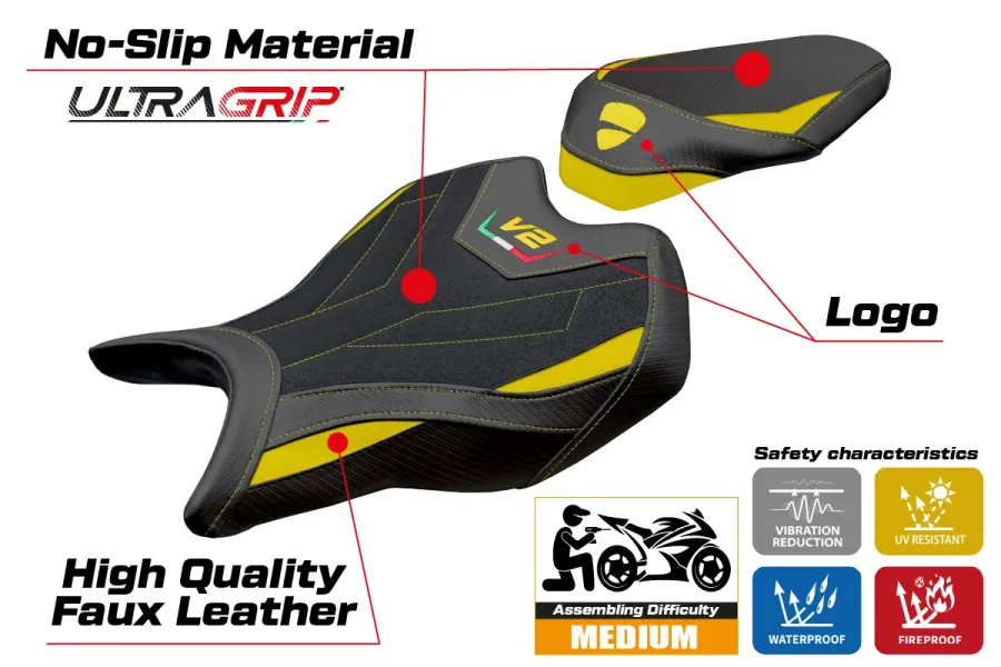 Housse de selle compatible - Ducati Panigale V2 2025 - mod Asia Ultragrip