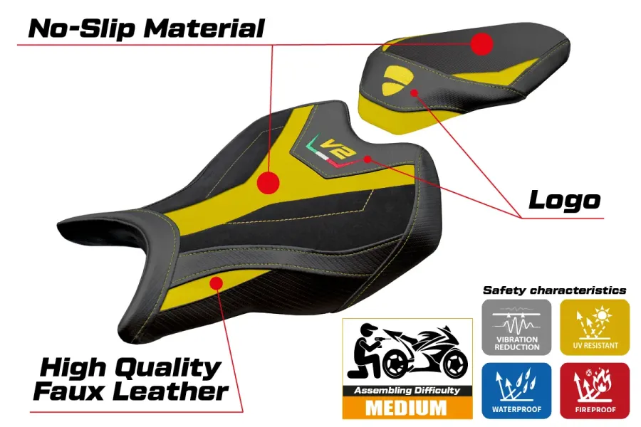 Funda de asiento compatible - Ducati Panigale V2 2025 - mod Asia Velvet
