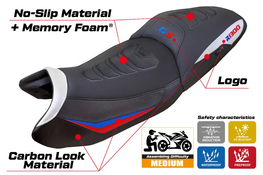 Funda de asiento compatible - BMW R 1300 GS Touring 2023-2026 - mod Ahus Comfort System Plus