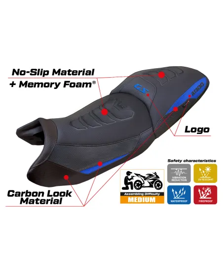 Seat cover compatible - BMW R 1300 GS Touring 2023-2026 - mod Ahus Comfort System Plus