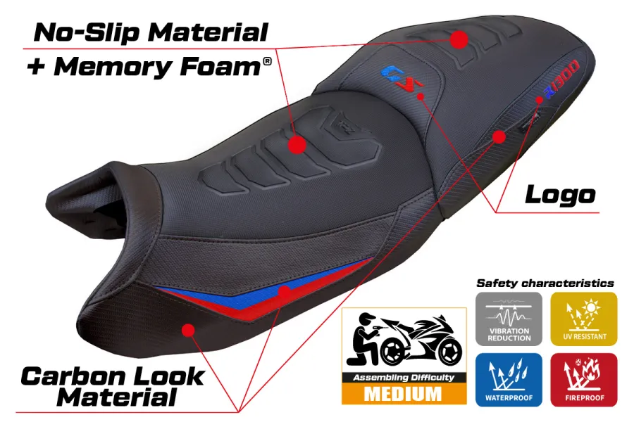 Seat cover compatible - BMW R 1300 GS Touring 2023-2026 - mod Ahus Comfort System Plus