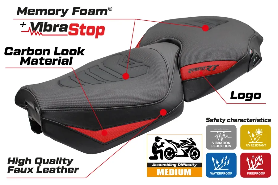 Housse de selle compatible - BMW R 1300 RT 2025-2026 - mod Bethel Comfort System Plus