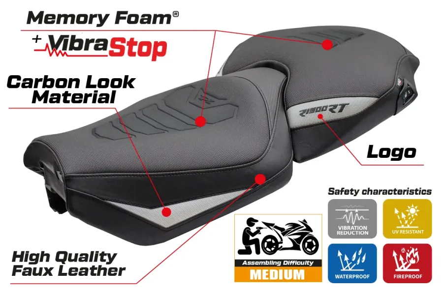 Seat cover compatible - BMW R 1300 RT 2025-2026 - mod Bethel Comfort System Plus