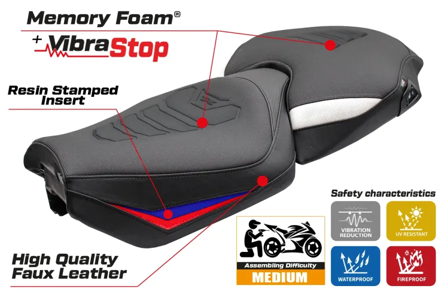 Housse de selle compatible - BMW R 1300 RT 2025-2026 - mod Bethel Comfort System Plus