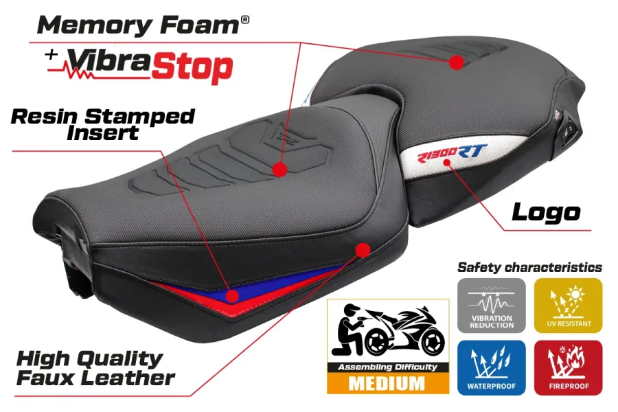 Seat cover compatible - BMW R 1300 RT 2025-2026 - mod Bethel Comfort System Plus
