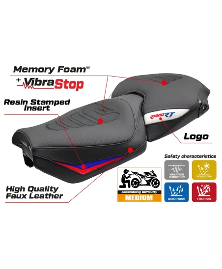 Seat cover compatible - BMW R 1300 RT 2025-2026 - mod Bethel Comfort System Plus