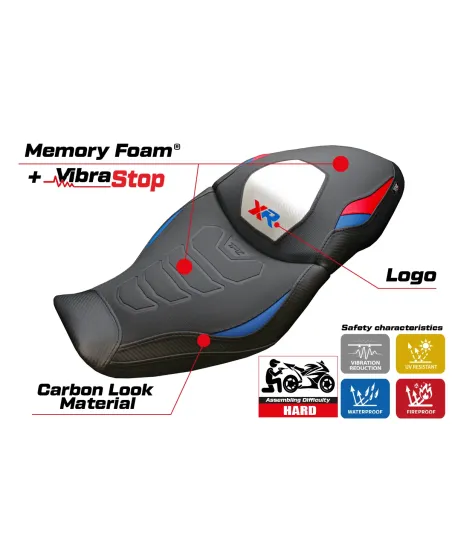 Funda de asiento compatible - BMW S 1000 XR 2020-2023 - mod Dresden Comfort System Plus