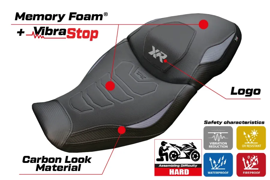 Housse de selle compatible - BMW S 1000 XR 2020-2023 - mod Dresden Comfort System Plus