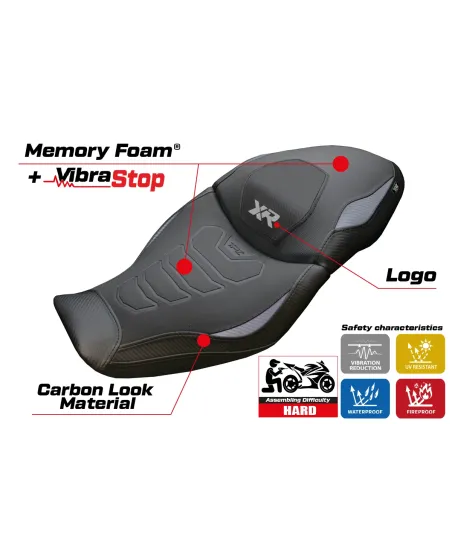 Housse de selle compatible - BMW S 1000 XR 2020-2023 - mod Dresden Comfort System Plus