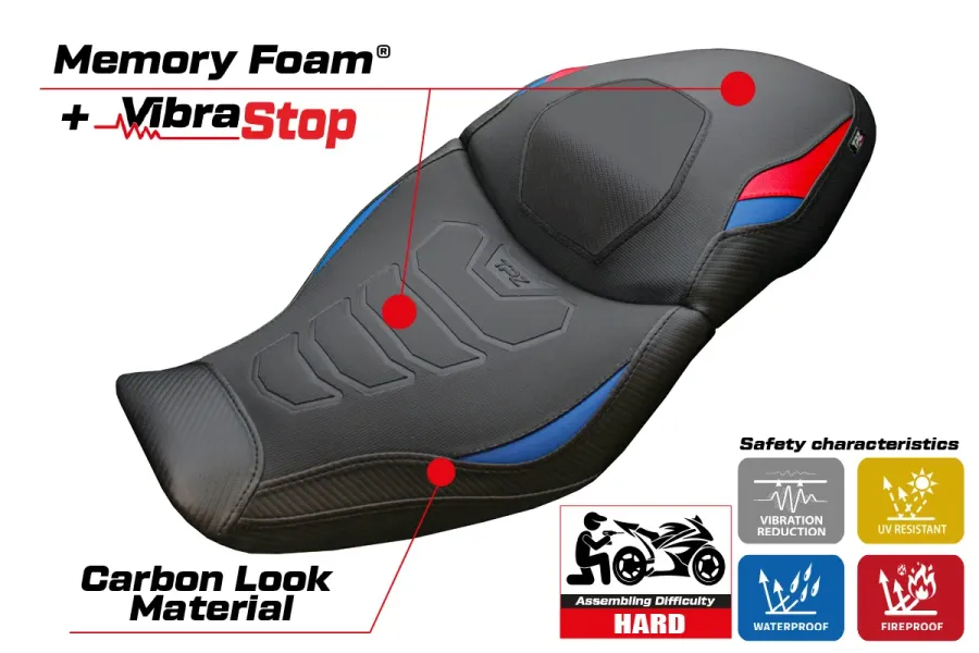 Rivestimento sella compatibile - BMW S 1000 XR 2020-2023 - mod Dresden Comfort System Plus
